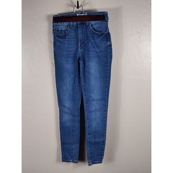 WAX JEANS "BUTT I LOVE YOU" 3/26 BLUE WOMENS JEANS DARK BLUE LIGHT WASH - Picture 1 of 15